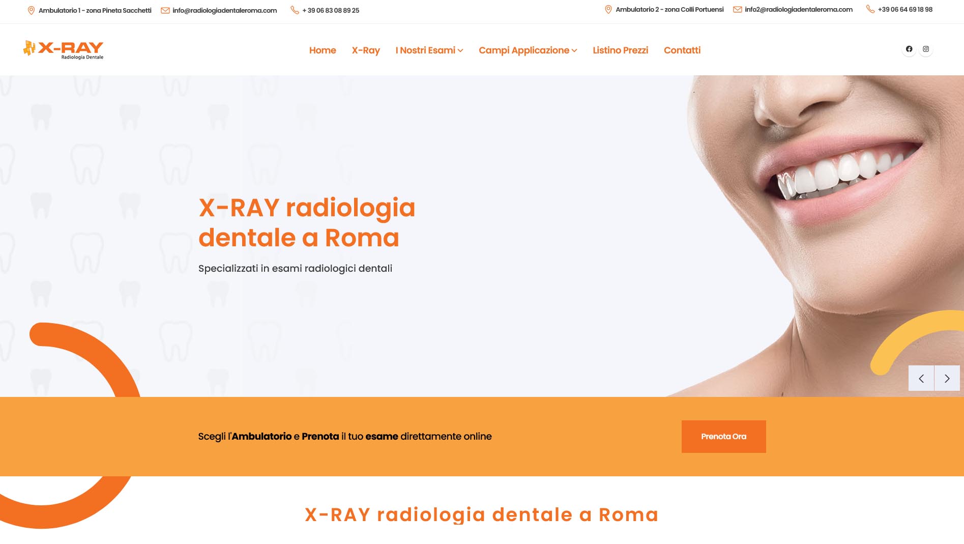 Anteprima di https://www.radiologiadentaleroma.com/. Clicca per andare al sito